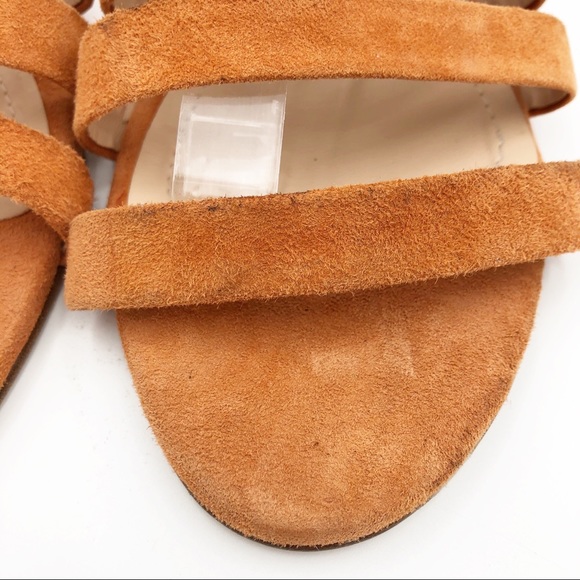 Charles David Peach Stripe Suede Sandal - Picture 5 of 11